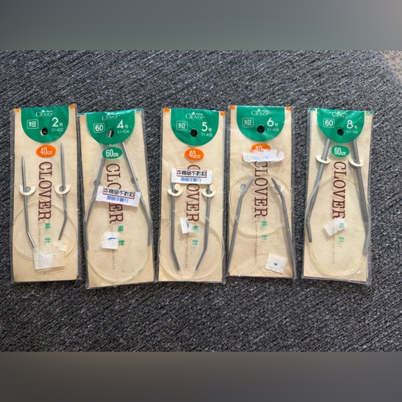 clover Other - Clover Circular Knitting Needles Lot 5 New NIP Japanese Brand Sizes 2 4 5 6 8